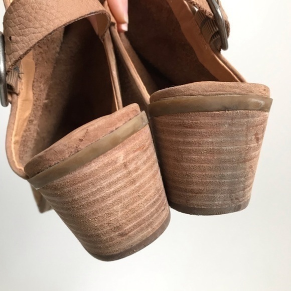 Lucky Brand Tan Bray Leather Peep Toe Sandals 8.5 - Picture 9 of 10